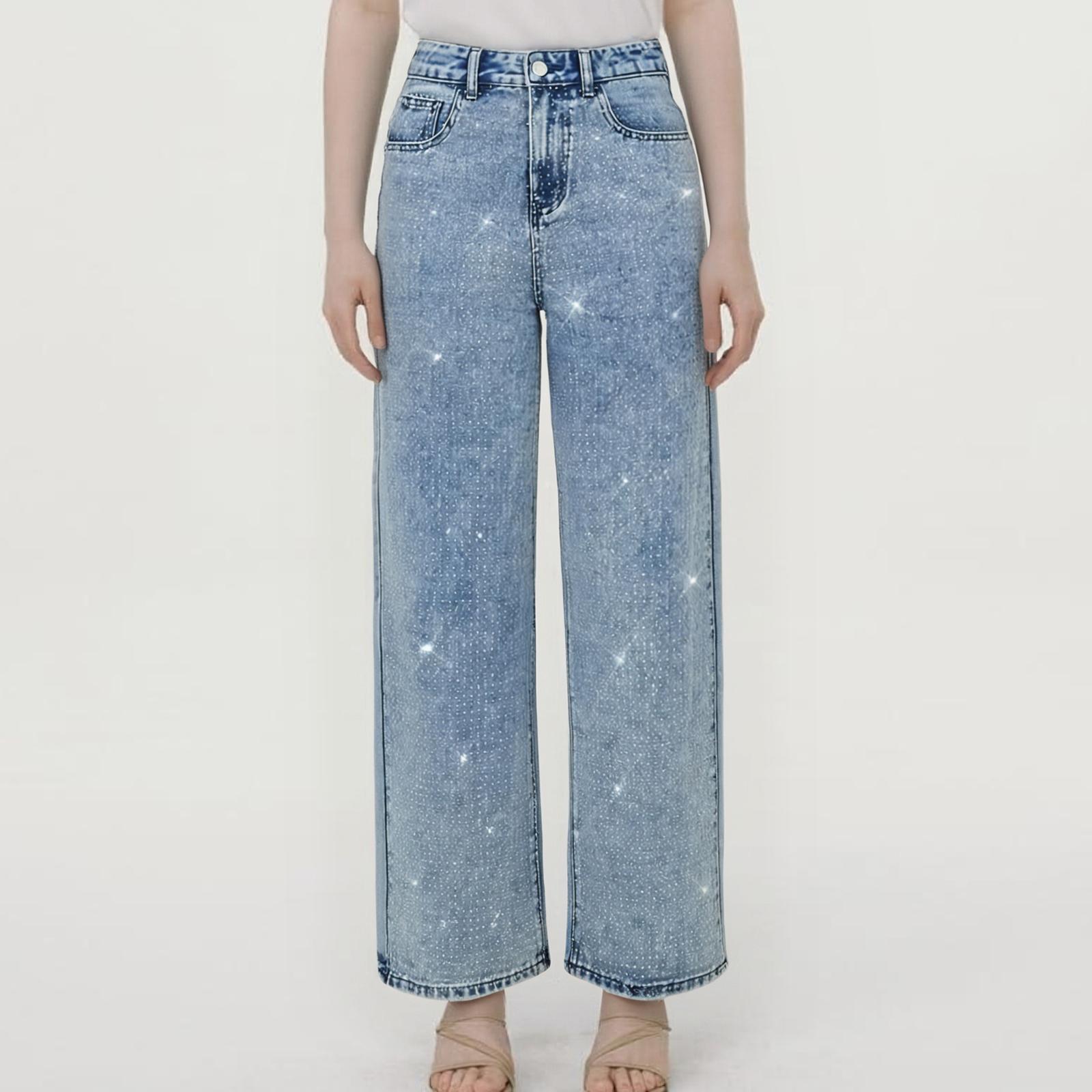 

Женские брюки большого размера, эластичные джинсы, свободные полуэластичные брюки M