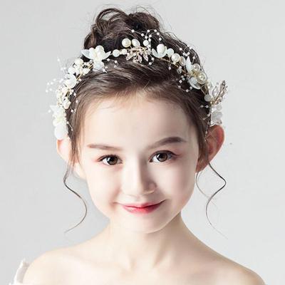 Opaska na głowę z wiankiem kwiatowym, opaska na głowę z kwiatami, opaska perłowa, nakrycie głowy dla dzieci panny młodej