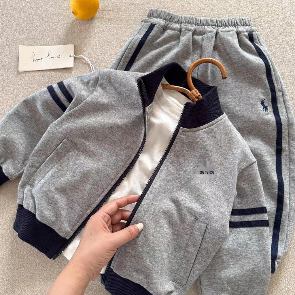 Trendiges Jungen-Set mit besticktem Hoodie und Jogginghose: Zweiteiliges Outfit für Frühling/Herbst für Kleinkinder bis große Kinder