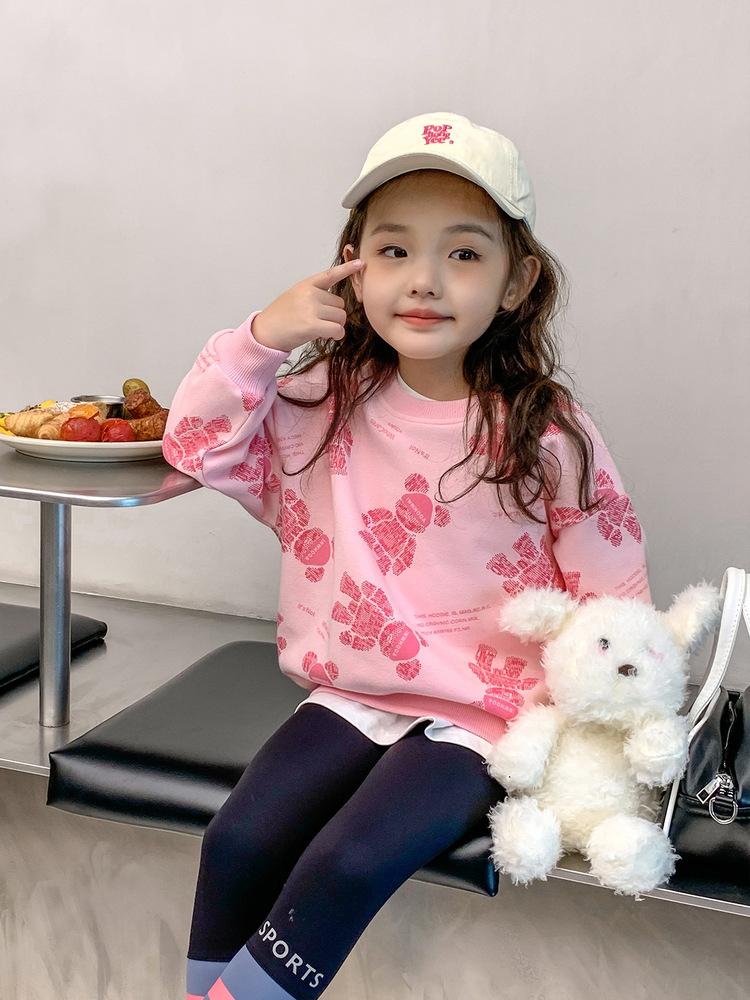 Girls Spring Autumn Long Sleeve Crewneck Sweatshirt Stylish and Versatile for Toddlers