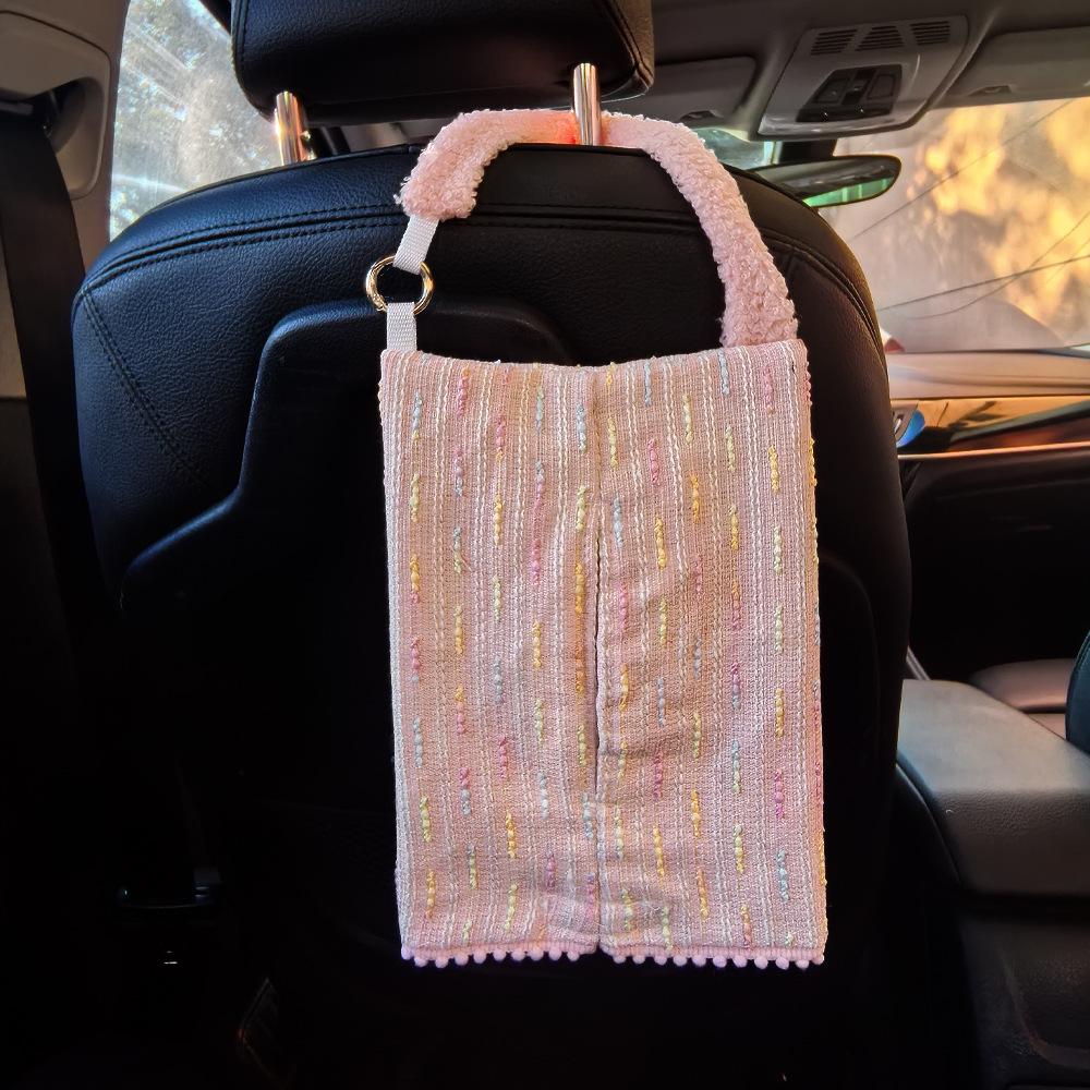 Adjustable French-Style Fabric Car Tissue Box Holder