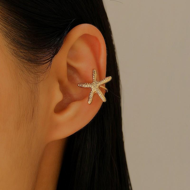 Boho Chic Ear Cuffs No Piercing Sea Star Sun Moon Flower Alloy Earrings Women 2025