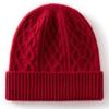 100% Cashmere Knit Beanie Hat With Cable Warm Winter Men Women Unisex Thick Ear Protection Cap
