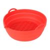 Fryer Silicone Liner Foldable Round Wavy Stripe Heat Resistant Reusable Fryer Pot for Fryer Accessory Red