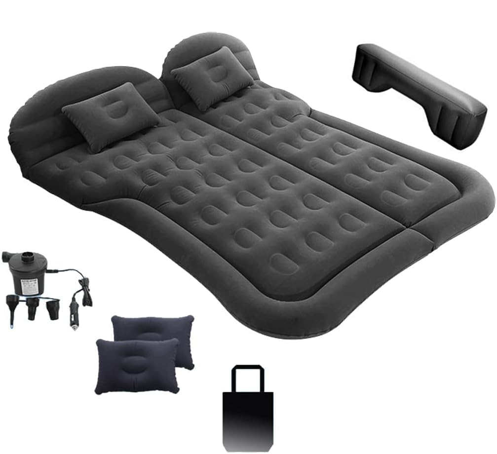 

Фалала Автомобильный Надувной Матрас для Сна Универсальный для Автомобиля Удобный Автомобильный Автомобильный Водонепроницаемый и ПВХ Включает Электрический и Хранение Идеально для Черного Мата, чёрный