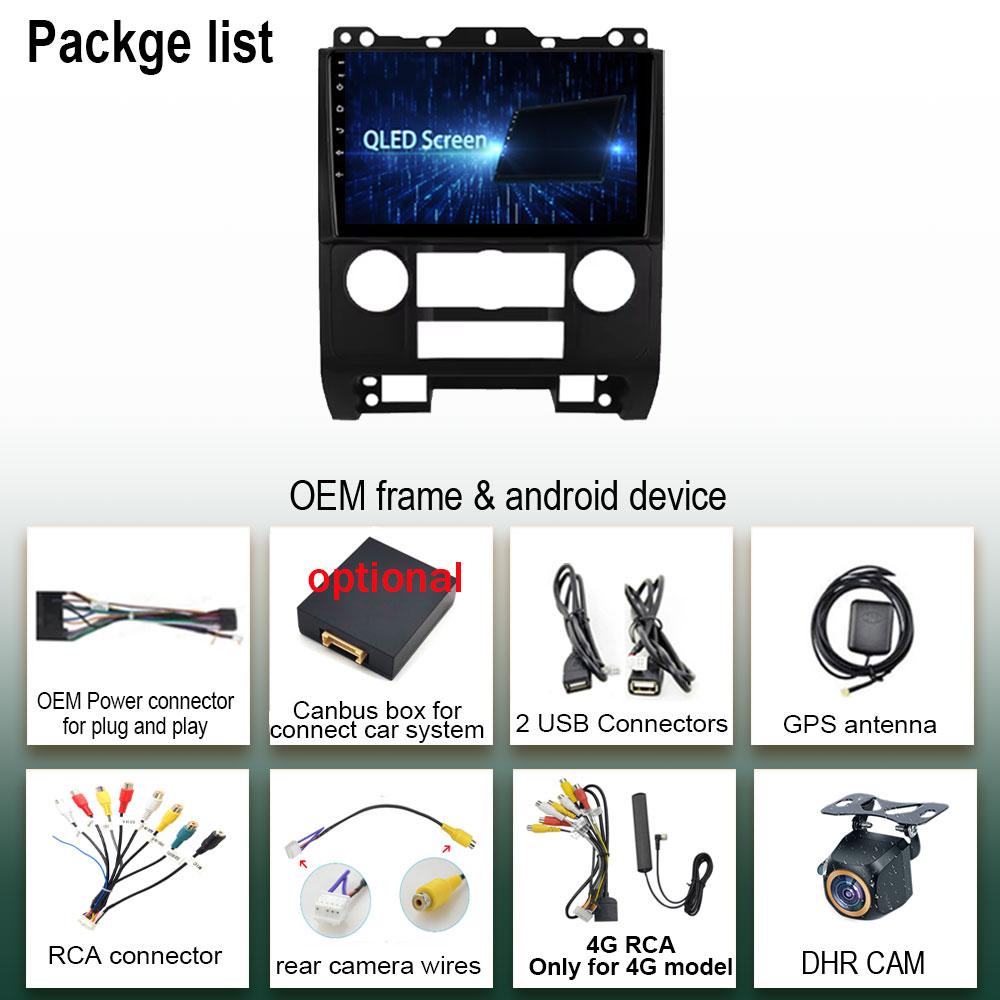 Android 14 Multimedia For Ford Escape 2007 - 2012 Car Stereo CPU Radio QLED Player GPS Navigation Carplay Auto HDR Wifi Cam 5g