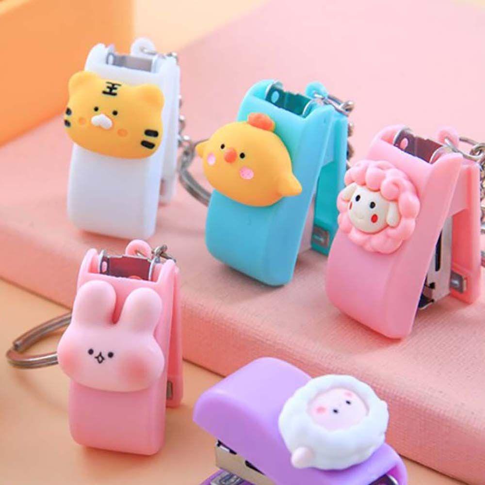Key Ring Pendant Size 10 Staples Cartoon Mini Mini Stapler Stapler Stapler Key Chain Binding Tools