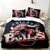 Chicago Bulls 3pc Set Perfect for Bedroom Use Comfortable Bedding Set Includes a Duvet Cover and Two Pillowcases Ideal Birthday or Christmas Gift
