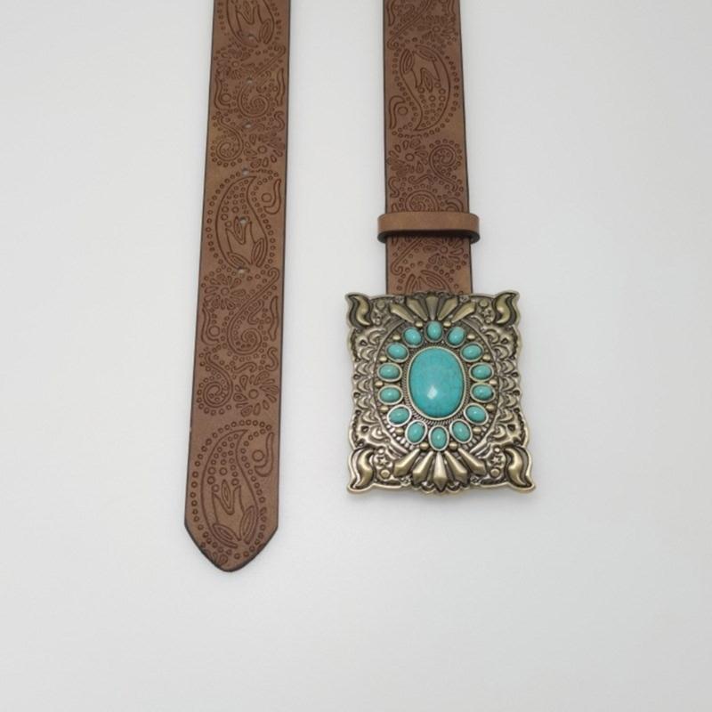 Girls PU Belt Motorcycle Embossed Pattern Waist Belt Fashion Enthusiasts Belt Coat Dress Female Decorative Waistband