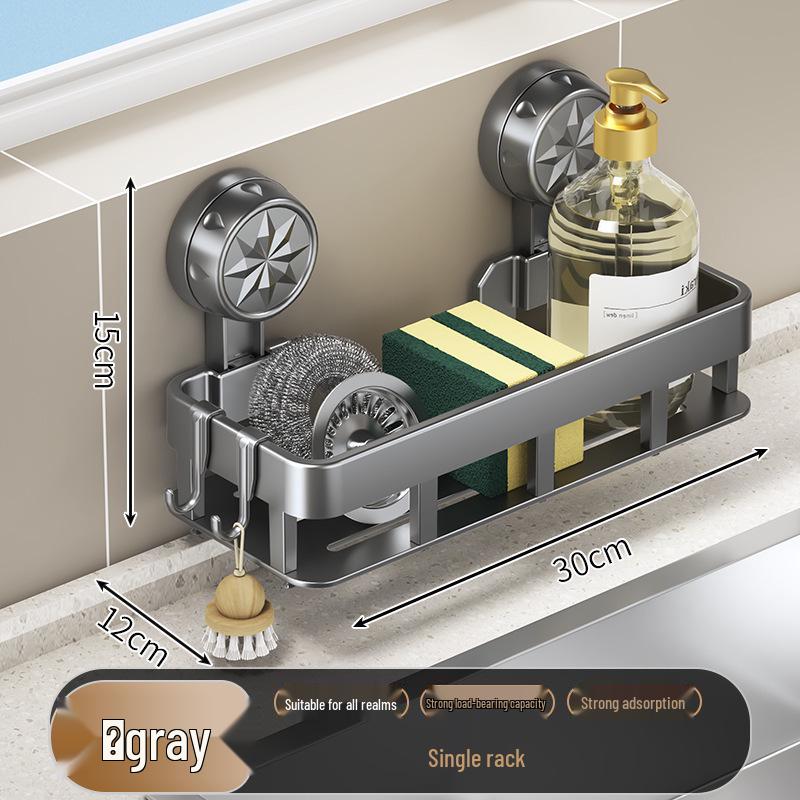 Multi-functional Suction Cup Sink Dishcloth & Chopstick Draining Rack