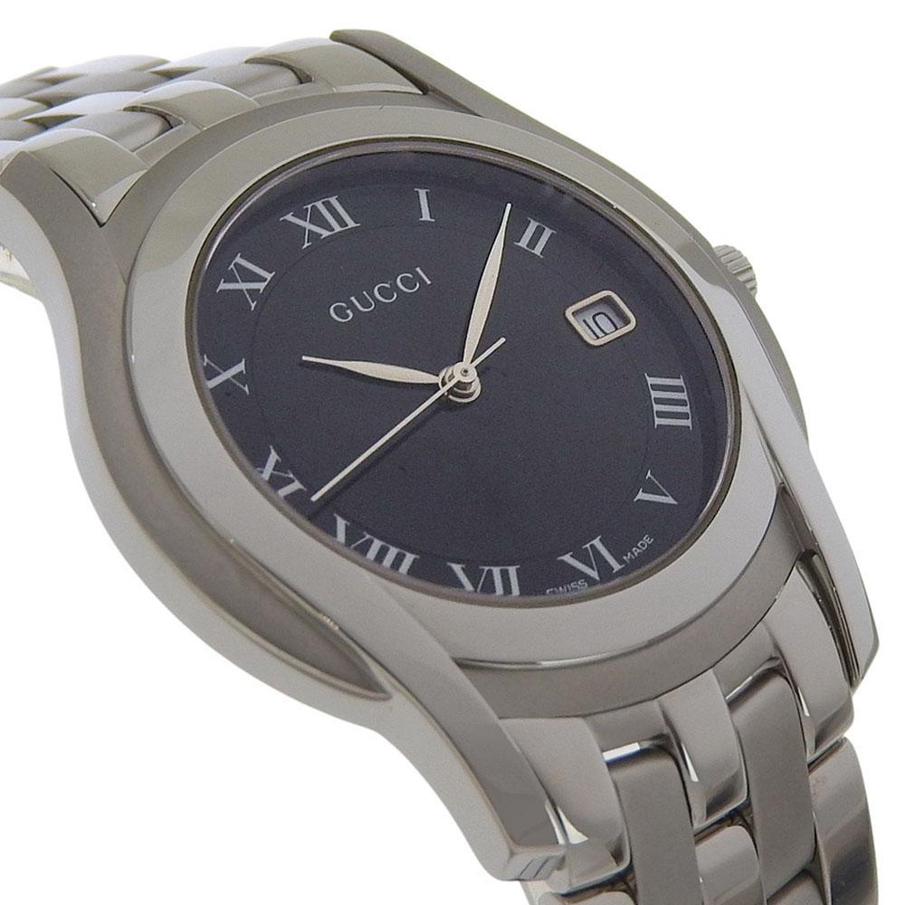 GUCCI G class Watches 5500M blackDial Stainless Steel Quartz Analog display mens Used