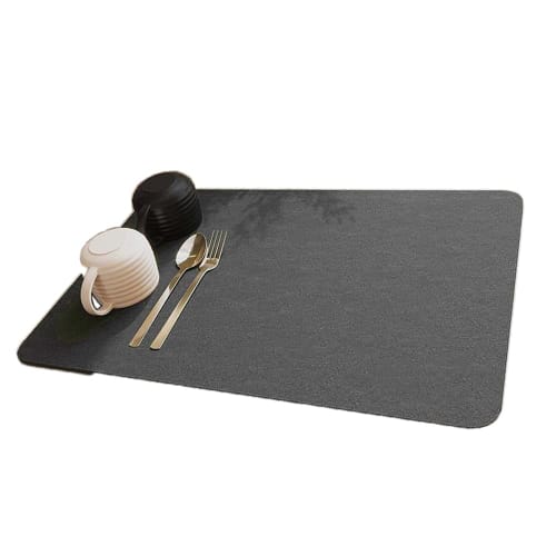 ZJYCLY Dish Draining Mat, Kitchen Absorbent Mat for Dish Storage, Non-Slip, Oil-Resistant, Quick-Drying, Water-Absorbent, Oil-Resistant, Heat-Resistan