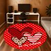 1pc Valentine's Day Heart Round Chair mat office Area Rug - Non-Slip, Floor Mat for Office, Bedroom, Ideal home decor gift c0112124