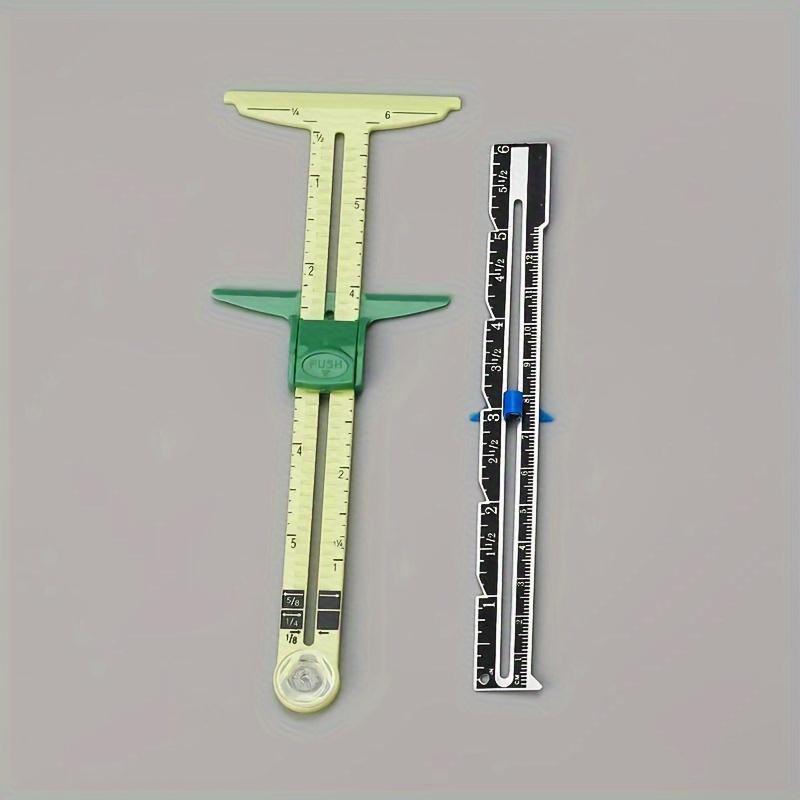 Heavy-Duty Sewing Sliding Ruler, Multi-Function Sewing Gauge Tools, for Tailoring Quilting Crafting Compatible with Seam Guides