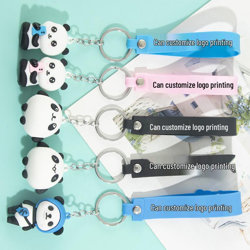 Sichuan Panda Bamboo Keychain Ornament: Cute Chengdu Zoo-Inspired Small Gift