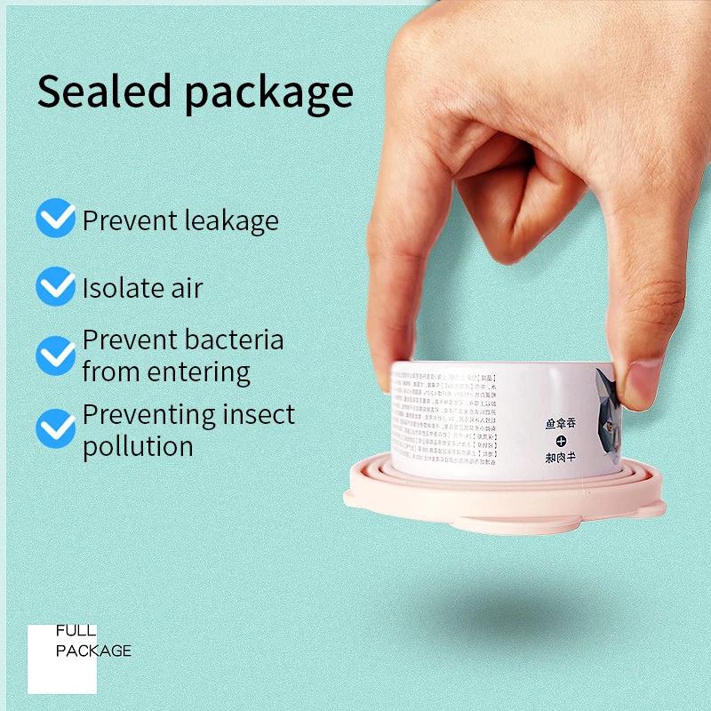 Přenosné silikonové víko na konzervy pro psy pro kočky 2 v 1 Utěsnění na krmení Lžíce Kryt na krmivo pro domácí mazlíčky Úschovna víčka pro uchovávání čerstvého vzduchu Miska Příslušenství pro psy