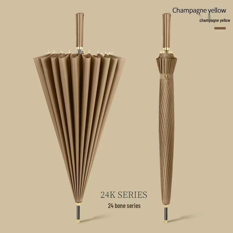 Windproof Double Canopy Umbrella with 24 Ribs and Long Handle