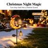Moon Holiday Figure Garden Stake Light for Christmas Yard Styling, Solar Outdoor Accent with Warm Light for Lawn Spots and Entry Views