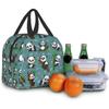 Kawaii Panda Insulated Lunch Bag with Front Pocket Reusable Cooler Tote with Zipper for Women Girls Travel Picnic Bento Bag