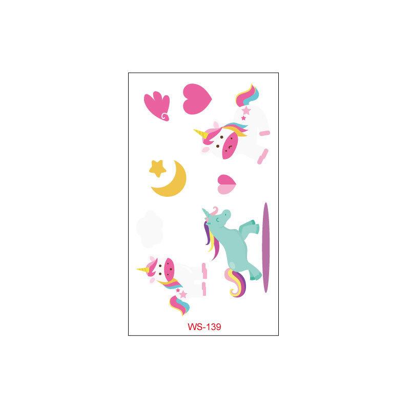 Cross Border Children's Cartoon Unicorn Tattoo Sticker Waterproof Long-lasting Fun Cute Sweat Resistant