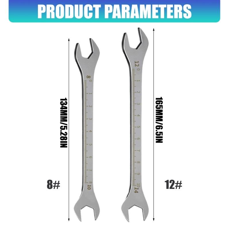 Thin Fastener Spanner with Markings Rust-Resistant for Home Repair, Maintenance Tasks, and Narrow Access Fastener Use
