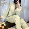 Plush Lace Collar Light Luxury Sweet Loungewear Set Design Sense Thickened Warm Island Velvet Pajamas Women's Autumn and Winter Models