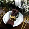 Napkin Rings Metal Bow Shape Set of 6 for Weddings For Dinner Parties Alloy Holders to Secure Napkins Elegantly