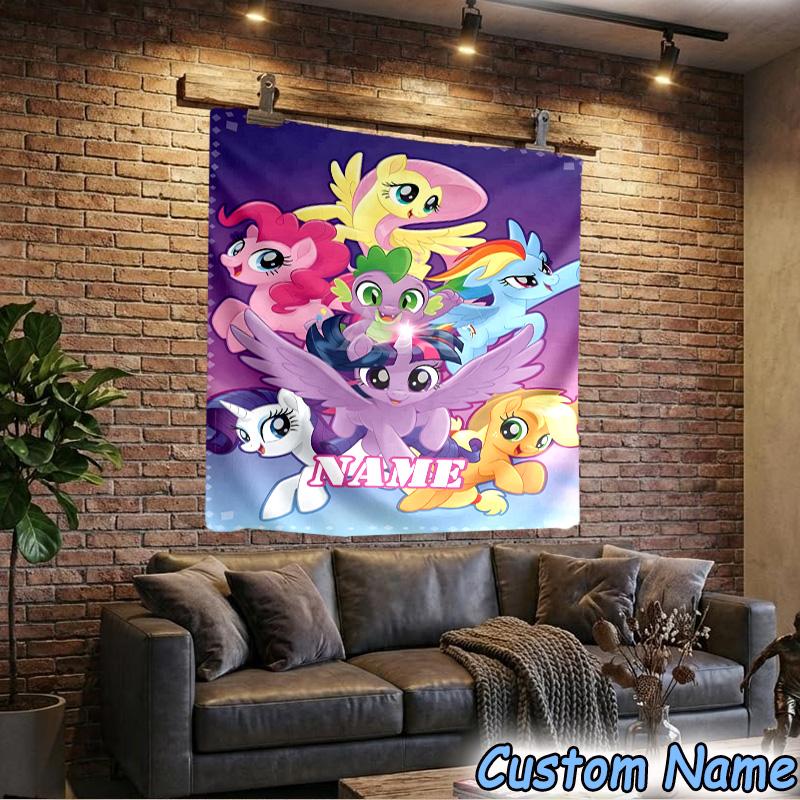 Custom Name Tapestry Rainbow Unicorn Tapestry, Unique Design Tapestry, Suitable for Bedroom,Livingroom, Playroom,Heartwarming Fan Holiday Gifts