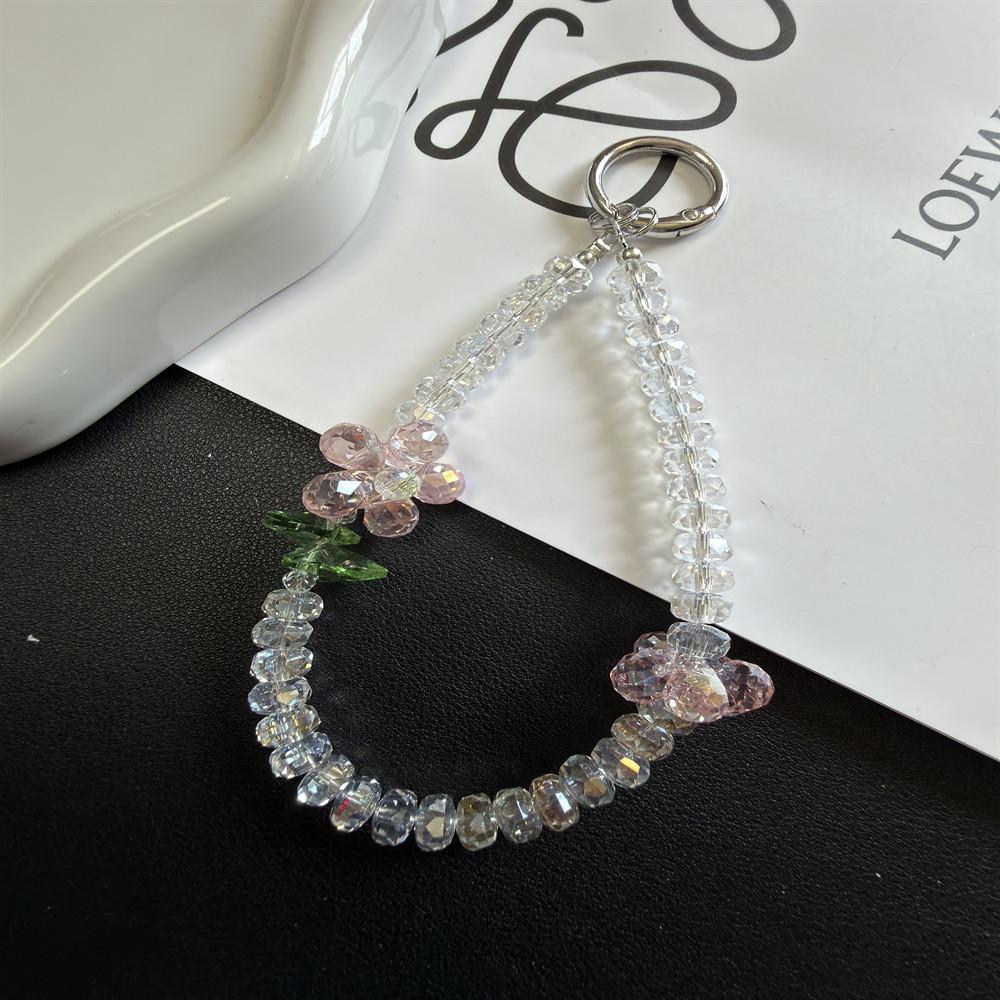 Summer Floral Phone Lanyard With Crystal Wheel For Women And Girls