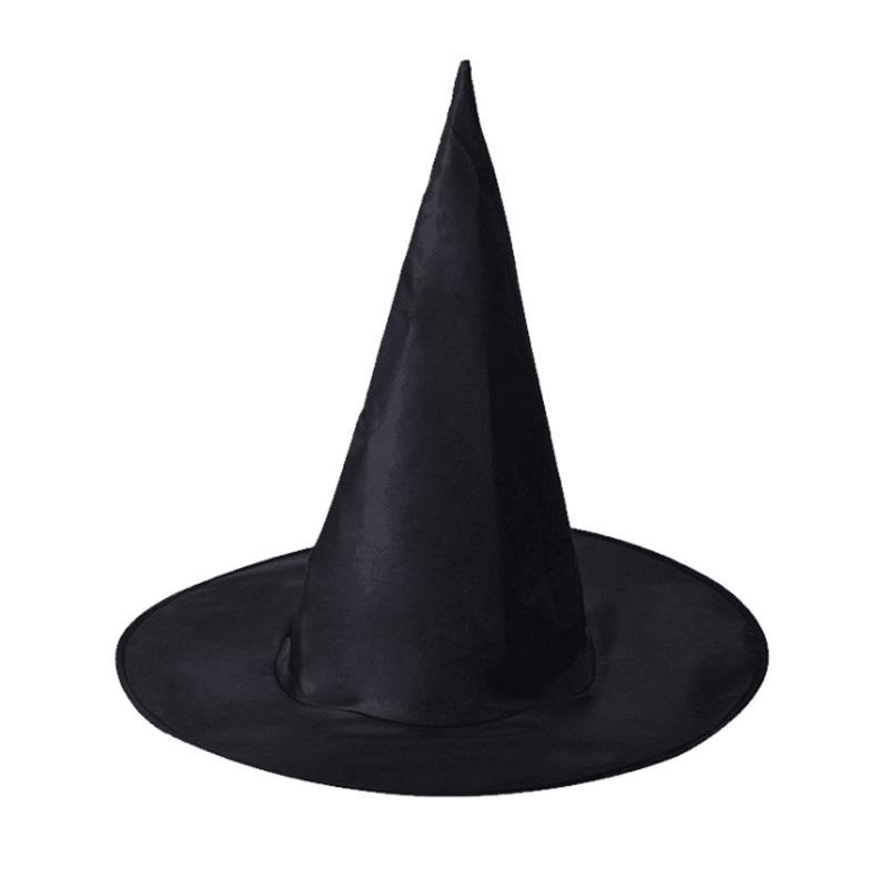 

Curved Horns Halloween Wizard Hat with Mesh & Pumpkin Print One Size