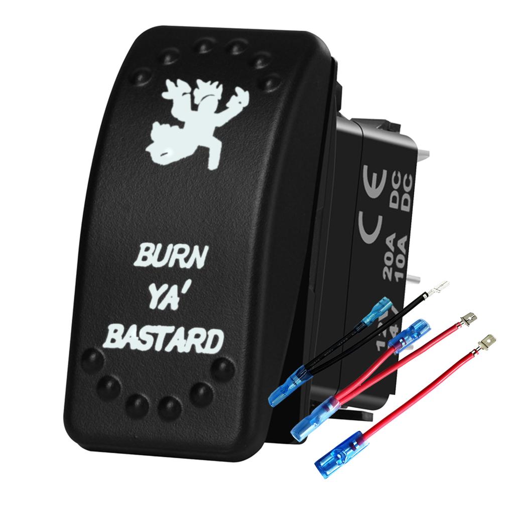 Waterproof White LED Rocker Switch for Light Bar Spot Lights 5P/7P ON-OFF-ON 12V/24V Heavy Duty for Car Boat Truck SUV 4x4 Hilux