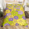 Exotic Floral Duvet Cover Abstract Geometric Bedding Set Microfiber Flowers Leaves Comforter Cover King For Girls Adult Bedroom
