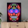 Neon Effect Skull Posters and Prints Modern Painting Wall Art Pictures for Living Room Game Room Home Decoration Gifts