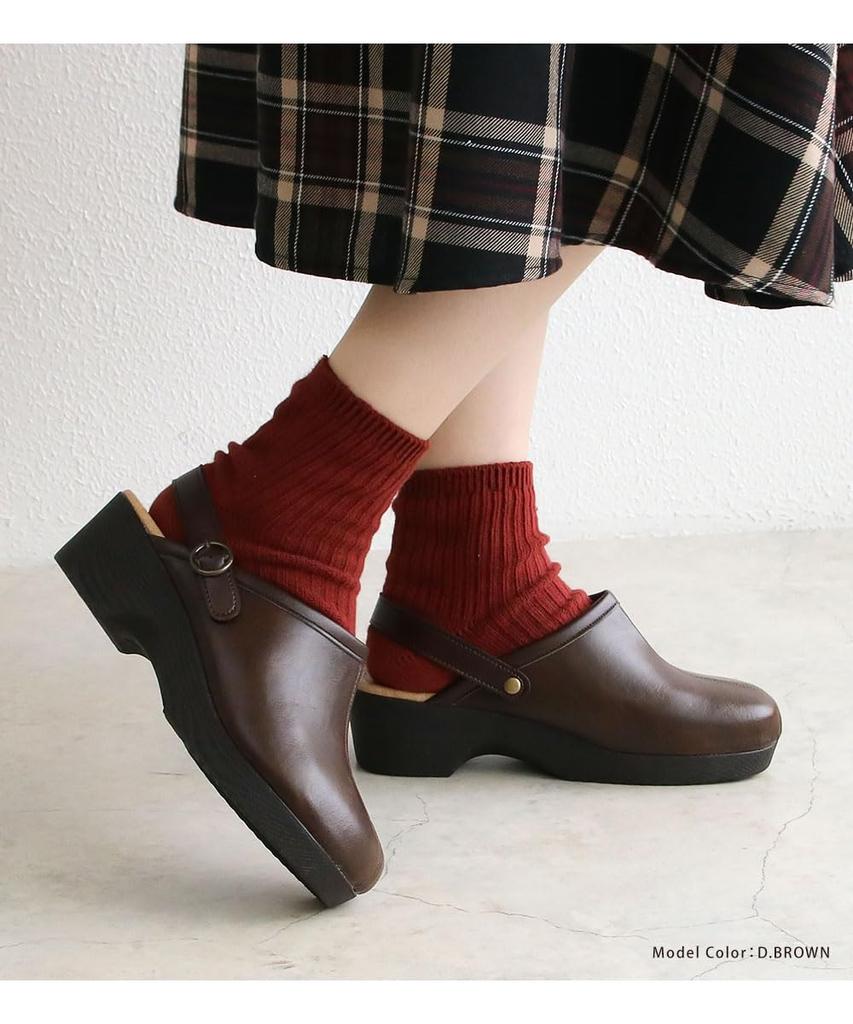 Clog Made In Back Thick Clog Wedge 1155 S BLACK [Celebre] Women's Sandals, Slip-ons, Japan, 2-way, Strap, Sole, Mule, Sandals, Sole, Wedge,