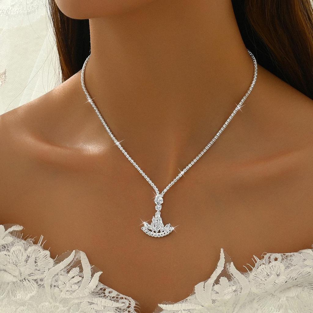 Zircon Water Drop Choker Necklace - Elegant Luxury Jewelry for Autumn & Winter Dresses