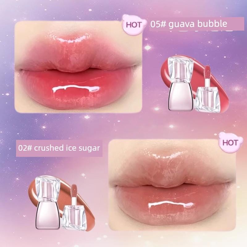 Mirror-Like Water-Gloss Lip Glaze, Non-Fading, Non-Stick, Moisturizing, Nude Lipstick for Students, Genuine Official Flagship Store