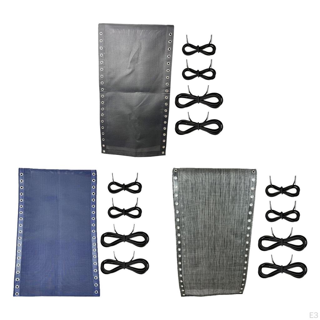 Chair Replacement Fabric 160x43 cm Folding Lounge Repair Cloth with Cords Kit