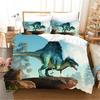 3 stk Sengesett 3d Dinosaur World Tyrannosaurus Rex Kids Barn Mikrofiber Polyester Seng Dynetrekk Sett Og 2 stk Putetrekk