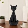 Soft Decoration Cat Statue 3D Printed Meditating Figurine, Modern Abstract Sculpture with Cross-Legged Pose, Collectible Art Piece Minimalist