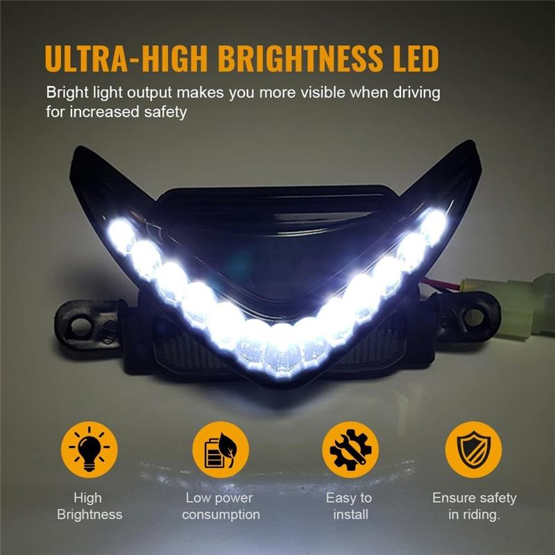 Head Lights Marker Indicator Smoked Upgraded Motorcycle Front Upper Headlight For HONDA CBR600RR 2007-2011