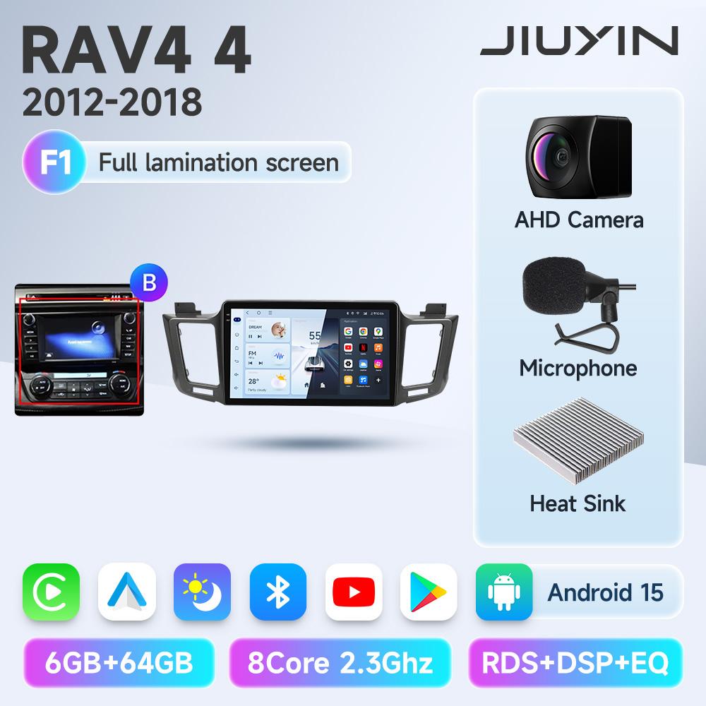 JIUYIN AI Voice Wireless CarPlay Android Auto Radio for Toyota RAV4 RAV 4 2012 - 2018 4G Car Multimedia GPS 2din autoradio