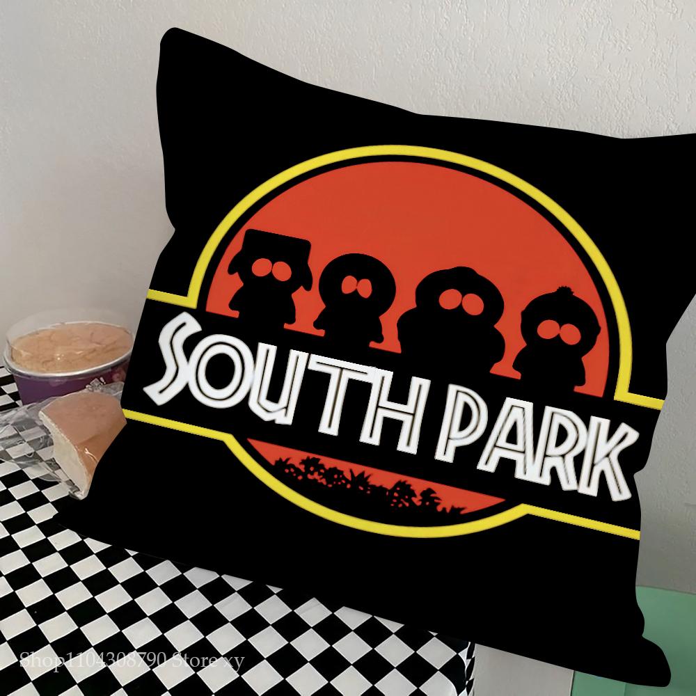 Funny S-South-P-Park Anime Pillow Case Square Pillow Bedroom Sofa Leisure Comfort Cushion Car Living Room Home Decoration