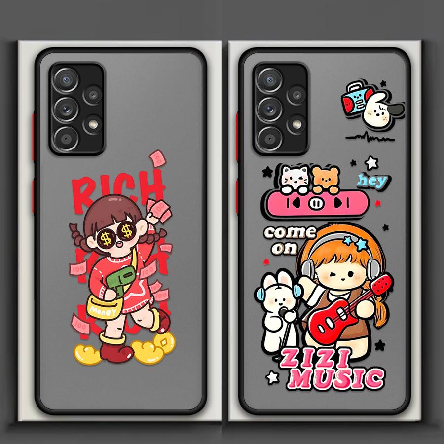 Phone Cover Case for Samsung Galaxy A35 A52S A72 A73 A33 A53 A14 A23 A16 A15 A17 A52 A34 A36 A56 A55 A54 Cartoon Cute Character