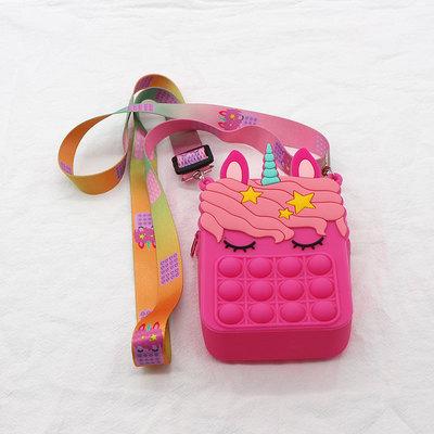 Hot Rianbow Cross Bag Fidget Toys For Children Christmas Gifts Push Its Bubble Stress Relief Sensory Toys Coin Purse Girls