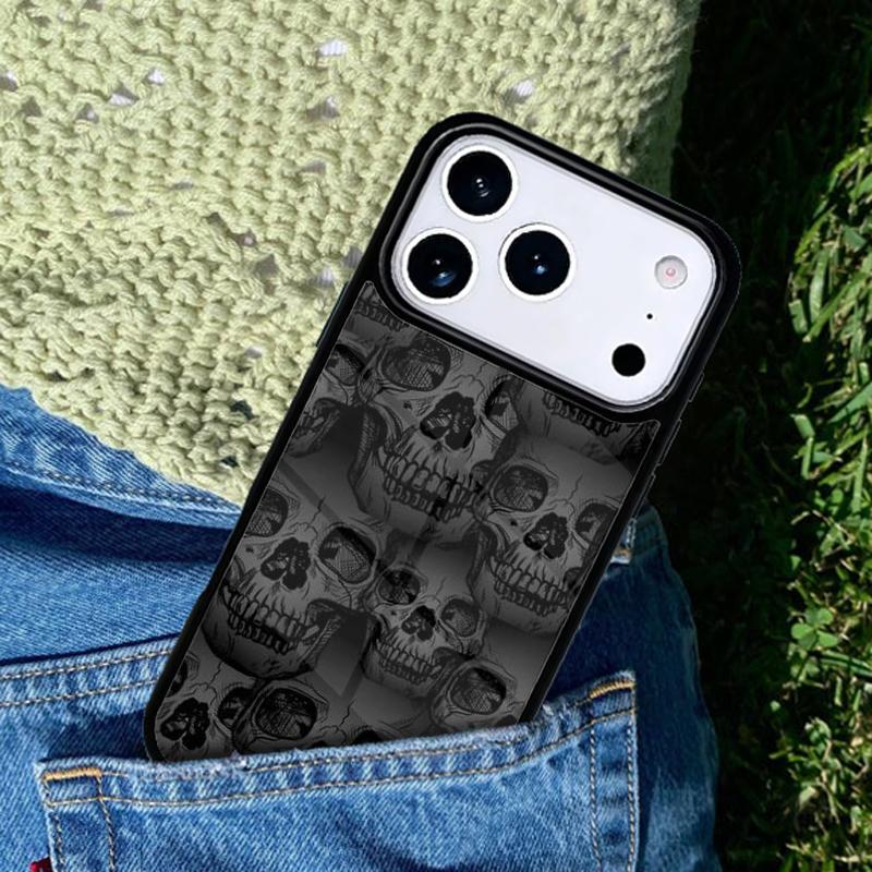 Cool Skull Gothic Phone Case Cover for IPhone 11 12 13 14 15 16e 17 Pro Max Coque for IPhone 17 Air