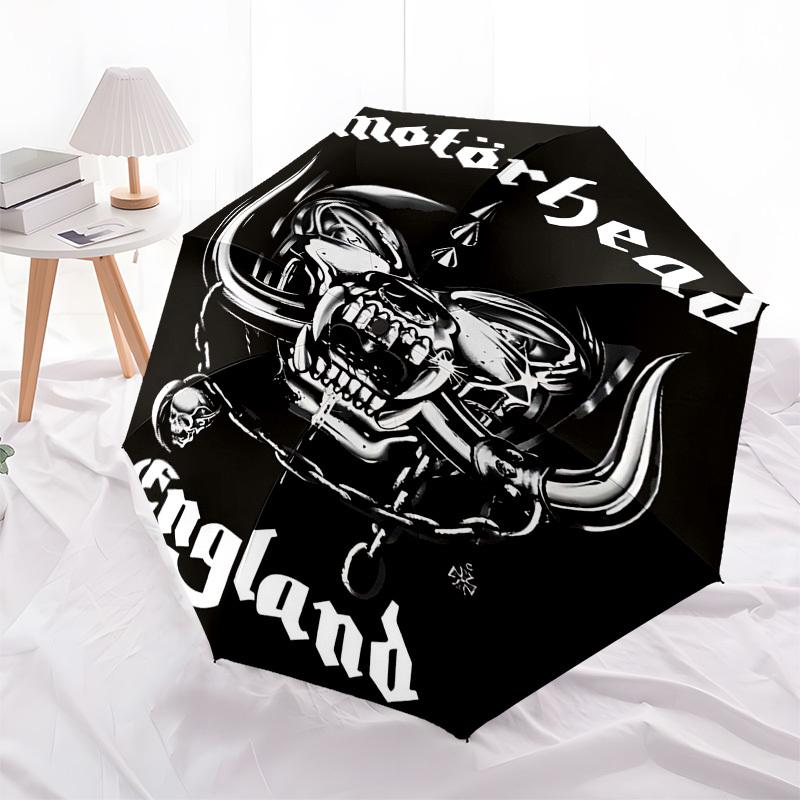 1pc Mot?rhead England Automatic Open, Windproof, Compact Travel Umbrella, Gift for Birthday, Christmas, Business 93070