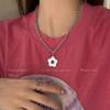 Minimalist Floral Pendant Necklace - Women's Hip-Hop Punk Style Clavicle Chain, Retro Hong Kong Personality Neck Chain