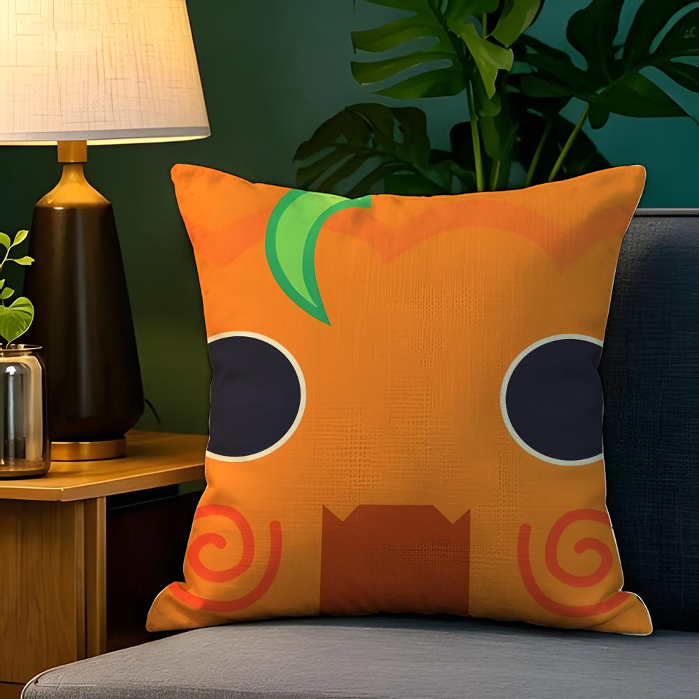 BFDI Batalla por la Isla del Sueño Funda de Almohada Funda de Almohada de Lino Natural Decoración a Doble Cara Funda de Almohada para Sofá Decoración del Hogar