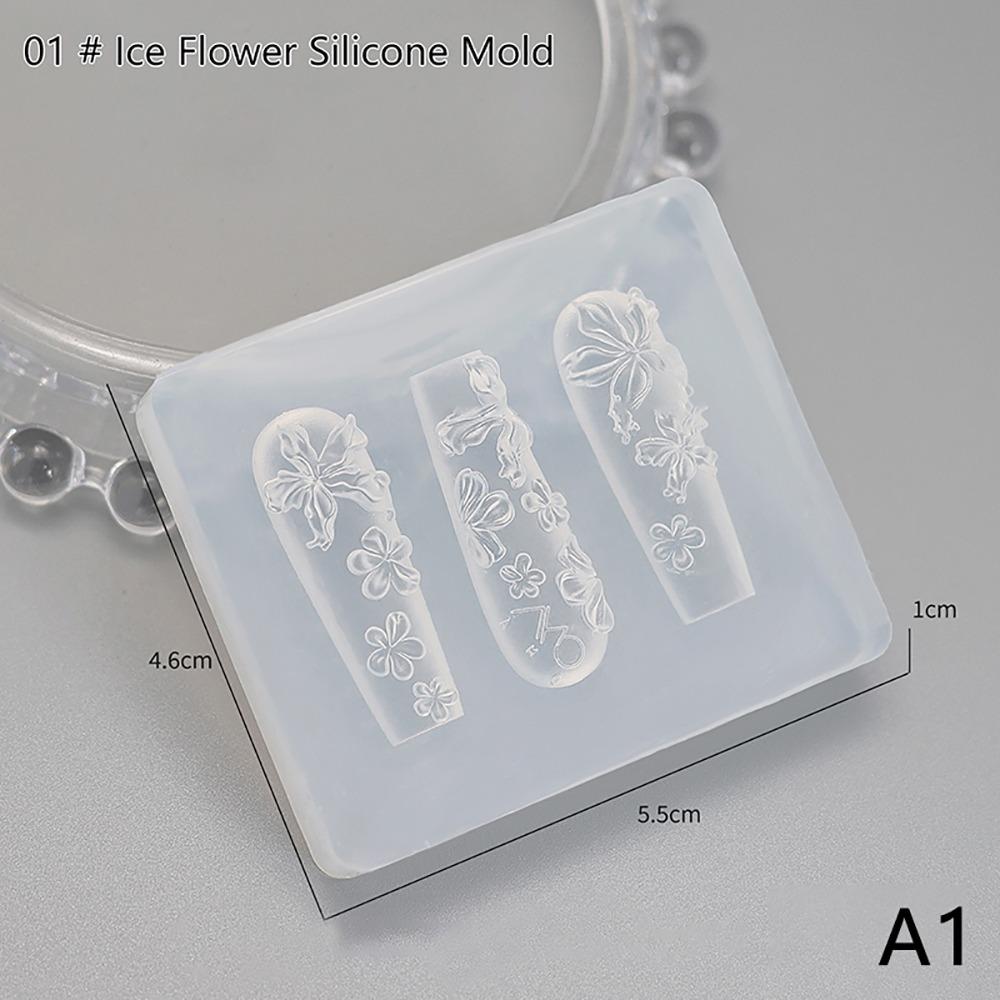 1Pcs Stamping Plate Nail Silicone Mold 3D Nail Art Decoration New Manicure Mold