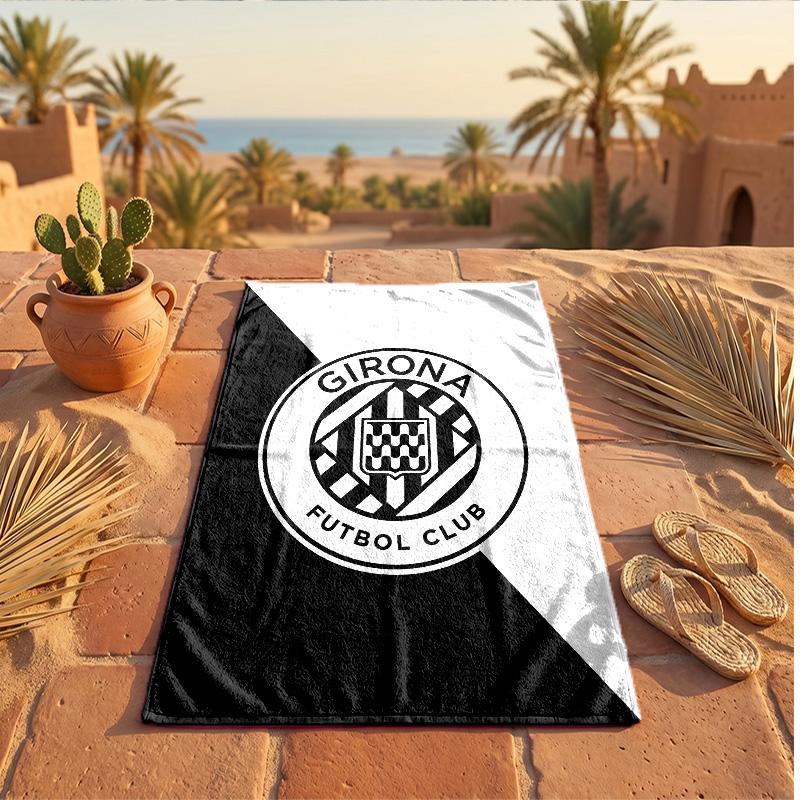 Girona FC Print Microfiber Beach Towel Quick Dry Absorbent Large Towel For Beach Swimming Travel